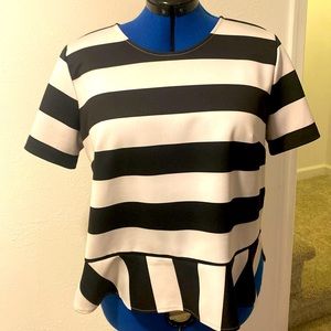 ELOQUII black and white striped top.